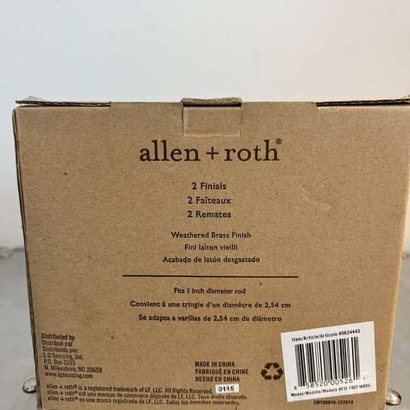 Allen + Roth Set of 2 Clear Acrylic Ball Drapery Curtain Rod Finials - Brass - Picture 2 of 2